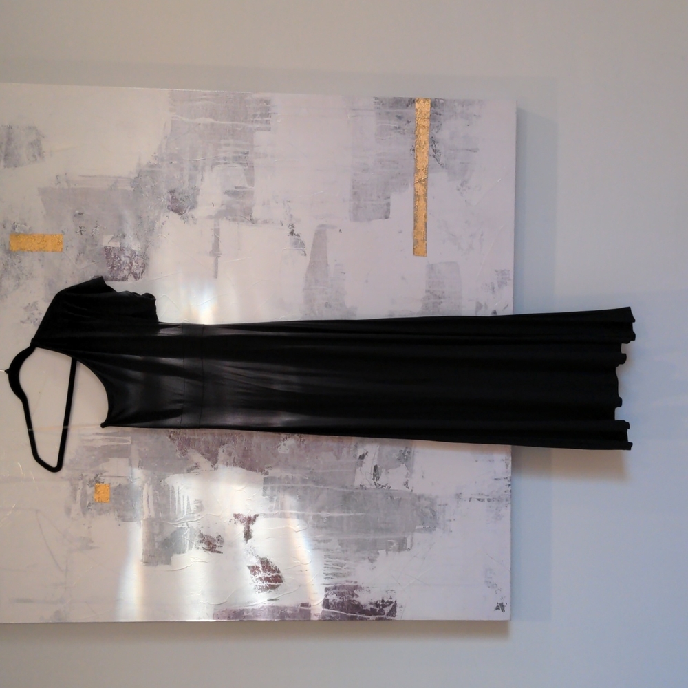 Soprano Black Asymmetrical Maxi Dress Size XS / S Extra Small / Small